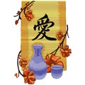Oriental Vase with flowers machine embroidery design