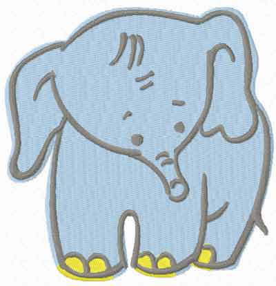 Happy Baby elephant machine embroidery