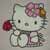 hello kitty with rose machine embroidery