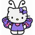Hello Kitty Butterfly machine embroidery design