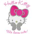 Hello Kitty we love cute machine embroidery design