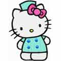 Hello Kitty Welcome machine embroidery design