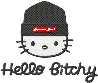 Hello Bitchy machine embroidery design