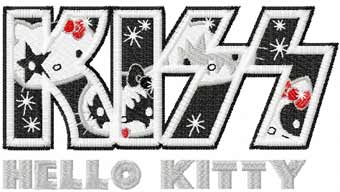 Hello Kitty KISS machine embroidery design