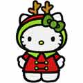 Hello Kitty christmas costume machine embroidery design