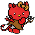Hello Kitty Devil machine embroidery design