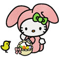 Hello Kitty Happy Easter machine embroidery design