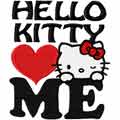 Hello Kitty Love me machine embroidery design
