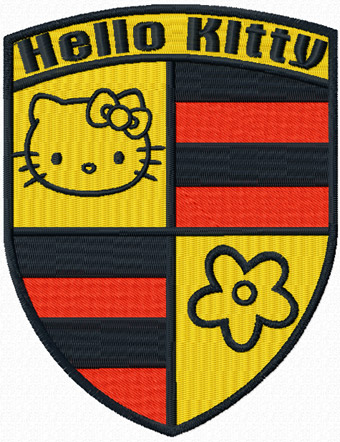 Hello Kitty porsche machine embroidery desgn
