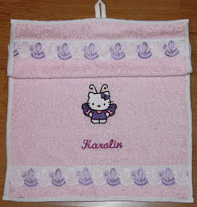 embroidered hello kitty towel