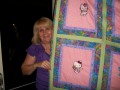MaDonna Matsui wrote:
I embroidered all the Hello Kitty machine embroidery designs and then I found a beautiful batik for the backing. I will be giving this quilt to my grandaughter .I was so happy that you have so many Hello Kitty designs, all the embro