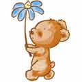 Teddy with flower 5 embroidery design