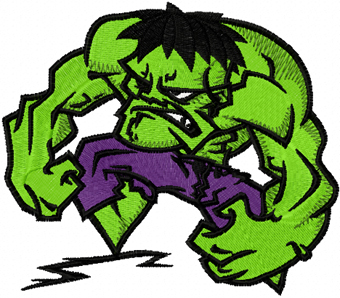 Incredible Hulk Superhero embroidery design