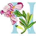 Iris letter N free embroidery design