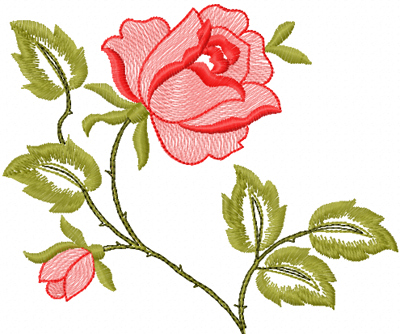 roses free machine embroidery design