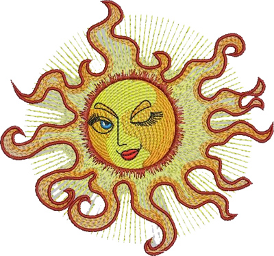 free sun machine embroidery design