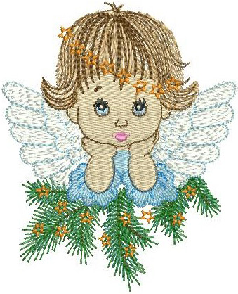Thoughtful Christmas Angel machine embroidery designs