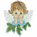 Thoughtful Christmas Angel machine embroidery designs