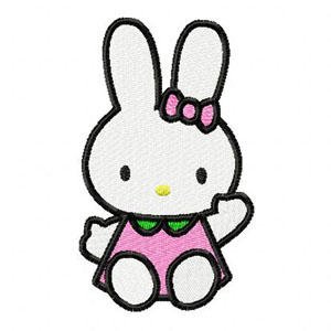 Hello Kitty bunny embroidery design