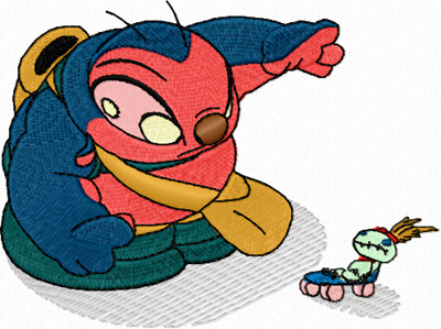 Dr. Jumba Jookiba and toy machine embroidery design