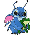 Stitch and frog machine embroidery design