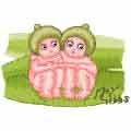 Snugglepot and Cuddlepie together Free machine embroidery design 