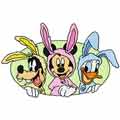 Easter bunnies Guffy, Mickey, Duck