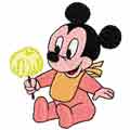 Minnie Mouse with ice cream machine embroidery design