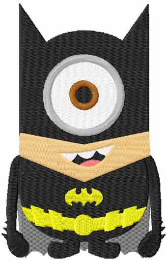 Minion batman machine embroidery design