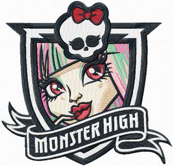 Monster High Rochelle Goyle machine embroidery design
