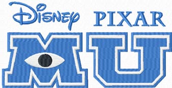 Monster University logo machine embroidery design