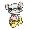 Mouse and cheese machine embroidery design