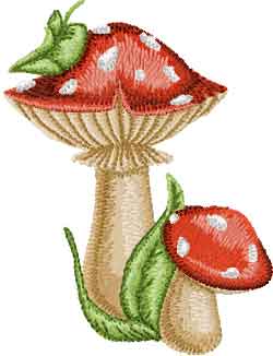Amanita mushroom machine embroidery design