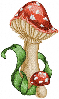 Amanita small mushroom machine embroidery design