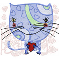 Loving Cat machine embroidery design