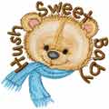Bear Hush Sweet Baby machine embroidery design
