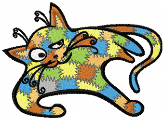Patches Cat game  embroidery design