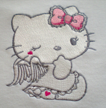 hello kitty angel machine embroidery design for download