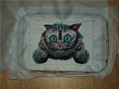 Cheshire cat machine embroidery design