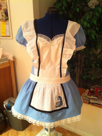 dress with embroidery from alice in wonderland.