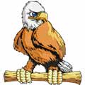 Eagle mascot machine embroidery design