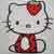 Hello Kitty with strawberry embroidery design