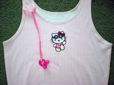 baby outfit with hello kitty embroidery design
