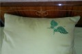 Pillow with fantastic butterfly machine embroidery design