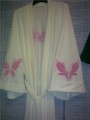 Bathrobe with fantastic butterfly machine embroidery design