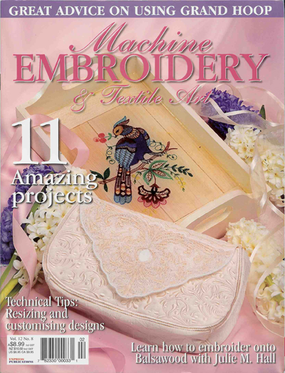 Machine embroidery magazine cover with igor denisov