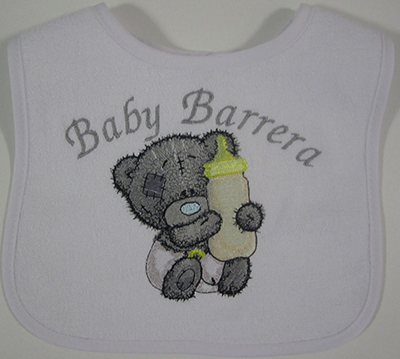 tatty teddy embroidered baby bib