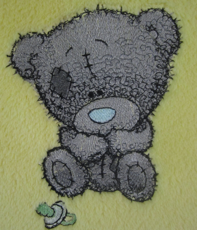 teddy bear embroidered blanket