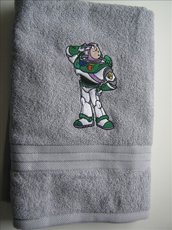 buzz machine embroidery design on towel