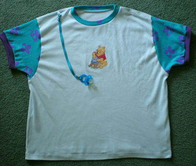 embroidered shirt winnie pooh with bag design